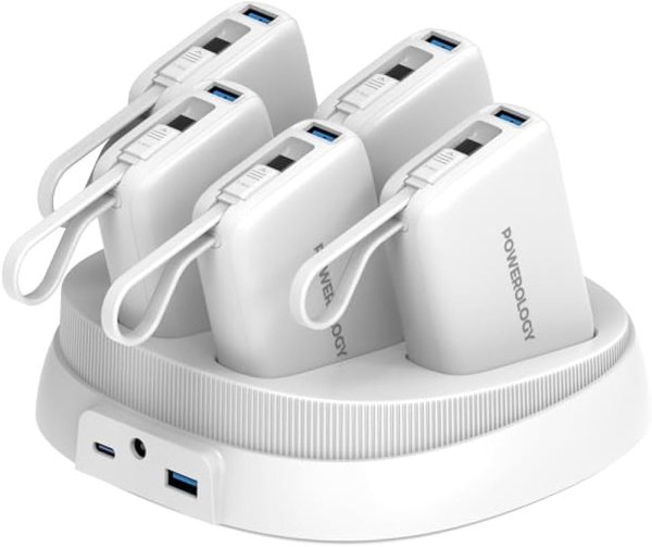 POWERLOGY POWER BANK STATION 5X10,000MAH-WHITE